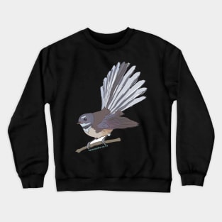 Hand Drawn New Zealand Fantail Bird Crewneck Sweatshirt